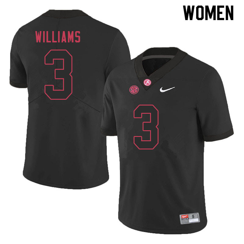Women #3 Xavier Williams Alabama Crimson Tide College Football Jerseys Sale-Black
